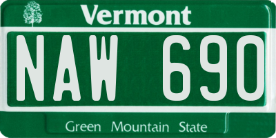 VT license plate NAW690