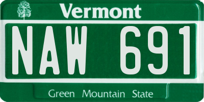 VT license plate NAW691