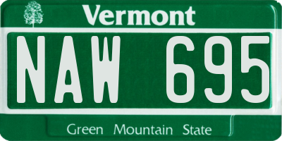 VT license plate NAW695