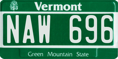 VT license plate NAW696
