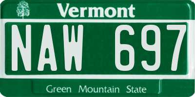 VT license plate NAW697