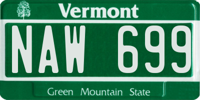 VT license plate NAW699