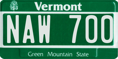 VT license plate NAW700