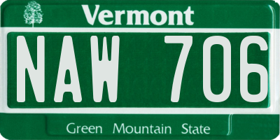 VT license plate NAW706