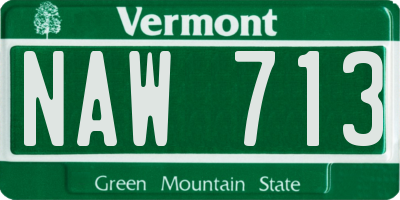 VT license plate NAW713