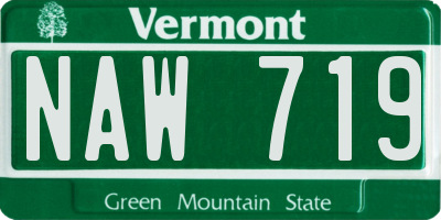 VT license plate NAW719