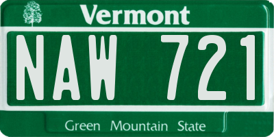 VT license plate NAW721