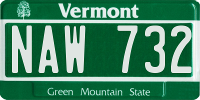 VT license plate NAW732