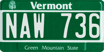 VT license plate NAW736