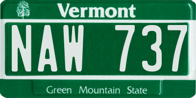VT license plate NAW737