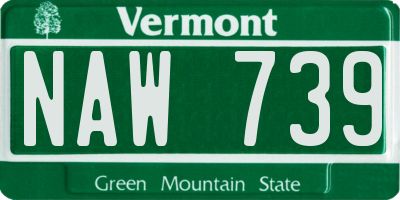 VT license plate NAW739