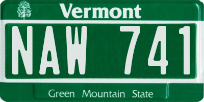 VT license plate NAW741