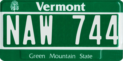 VT license plate NAW744