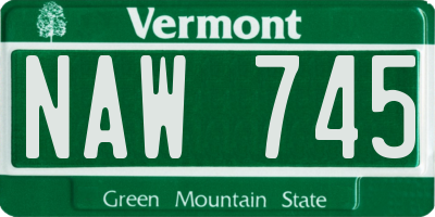 VT license plate NAW745
