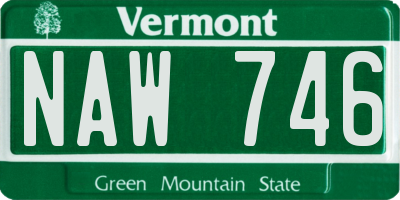 VT license plate NAW746