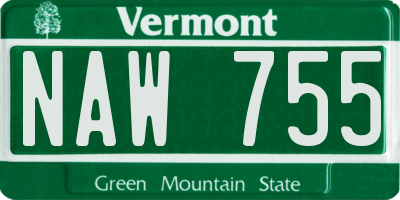 VT license plate NAW755