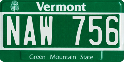 VT license plate NAW756