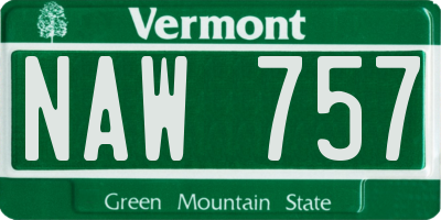 VT license plate NAW757