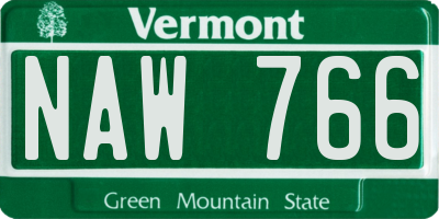 VT license plate NAW766