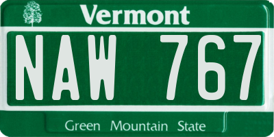 VT license plate NAW767