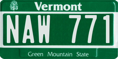 VT license plate NAW771