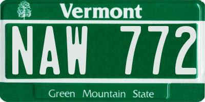 VT license plate NAW772