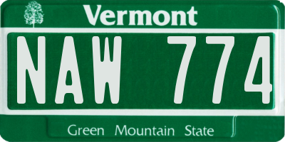 VT license plate NAW774