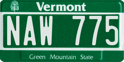 VT license plate NAW775