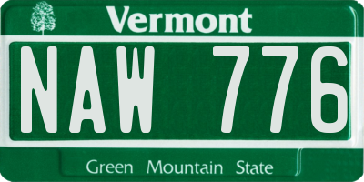VT license plate NAW776