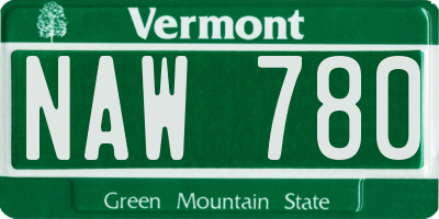 VT license plate NAW780