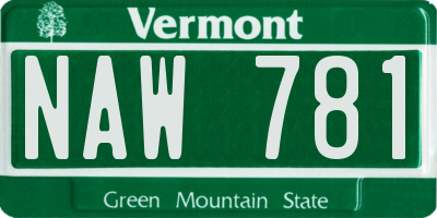 VT license plate NAW781