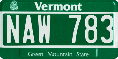 VT license plate NAW783