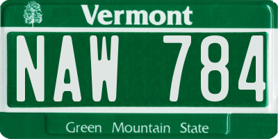 VT license plate NAW784