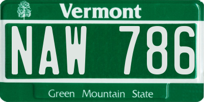 VT license plate NAW786