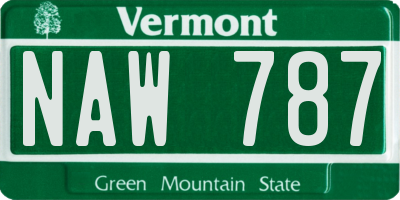 VT license plate NAW787