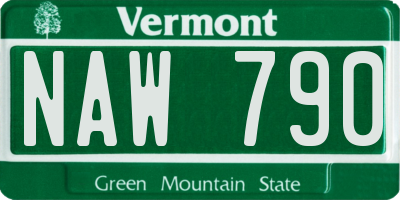 VT license plate NAW790