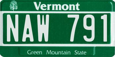 VT license plate NAW791