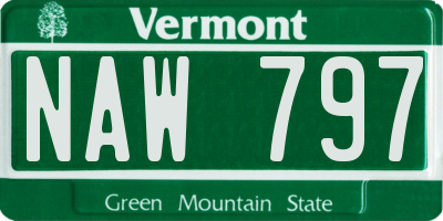 VT license plate NAW797