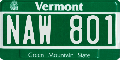 VT license plate NAW801