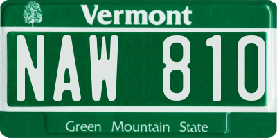 VT license plate NAW810