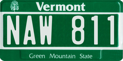 VT license plate NAW811