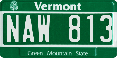 VT license plate NAW813
