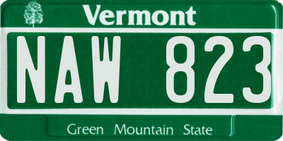 VT license plate NAW823