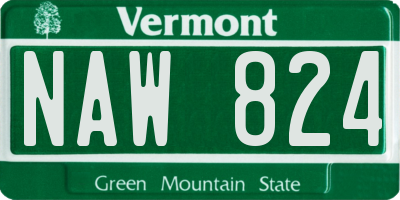 VT license plate NAW824