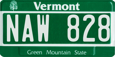 VT license plate NAW828