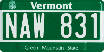 VT license plate NAW831