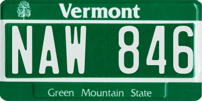 VT license plate NAW846