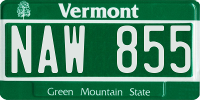 VT license plate NAW855