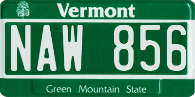 VT license plate NAW856