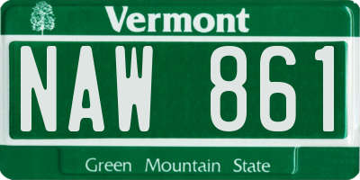 VT license plate NAW861